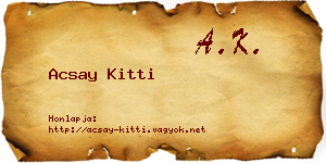 Acsay Kitti névjegykártya